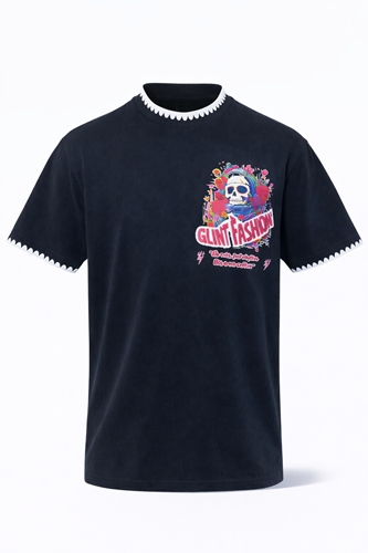 DTF ROUND NECK (FLORAL SKULL)